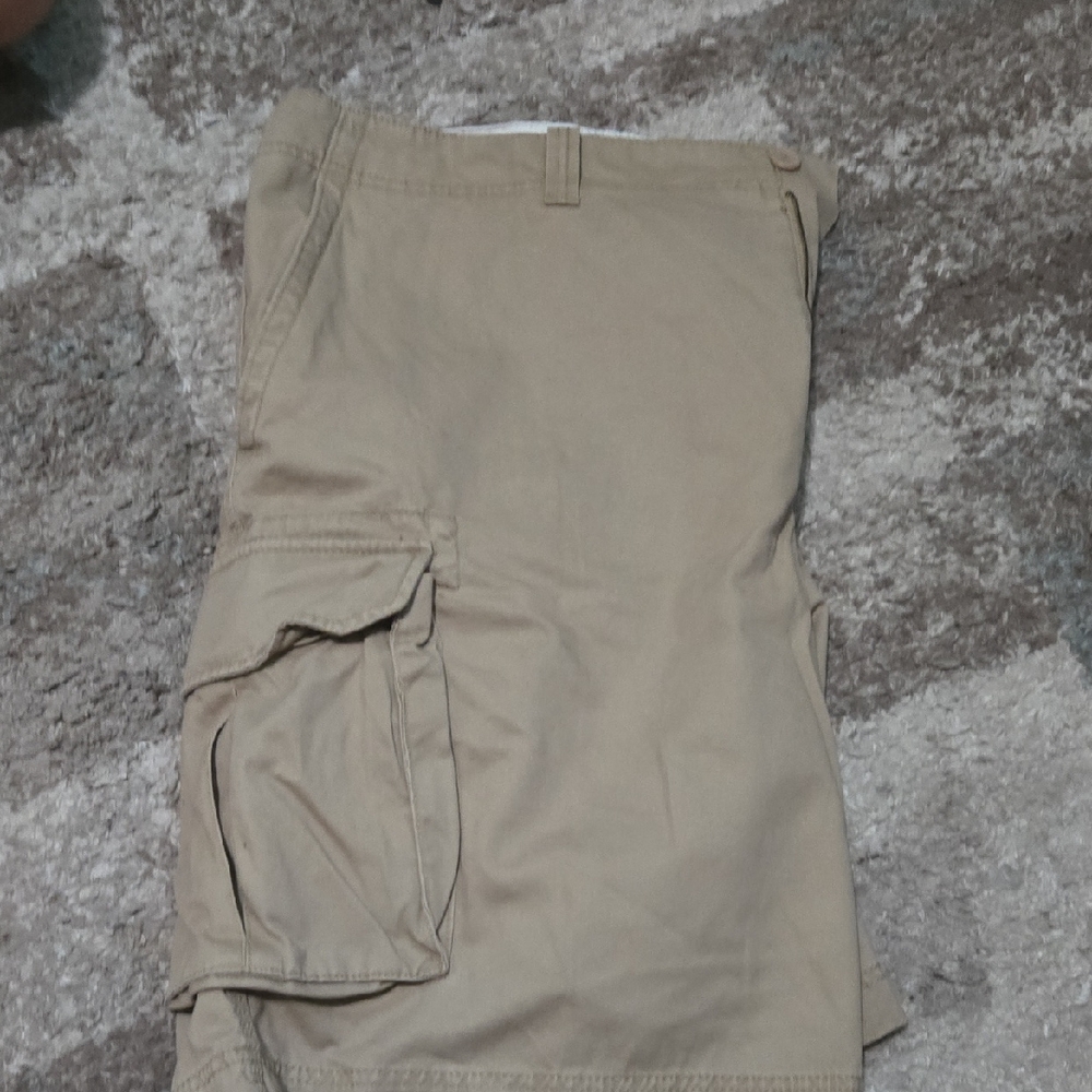 Tan Cargo Shorts with Utility Design